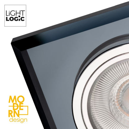 LightLogic LL BILA DSL-B 30560 sort glas loftspot-ring, 1 stk.