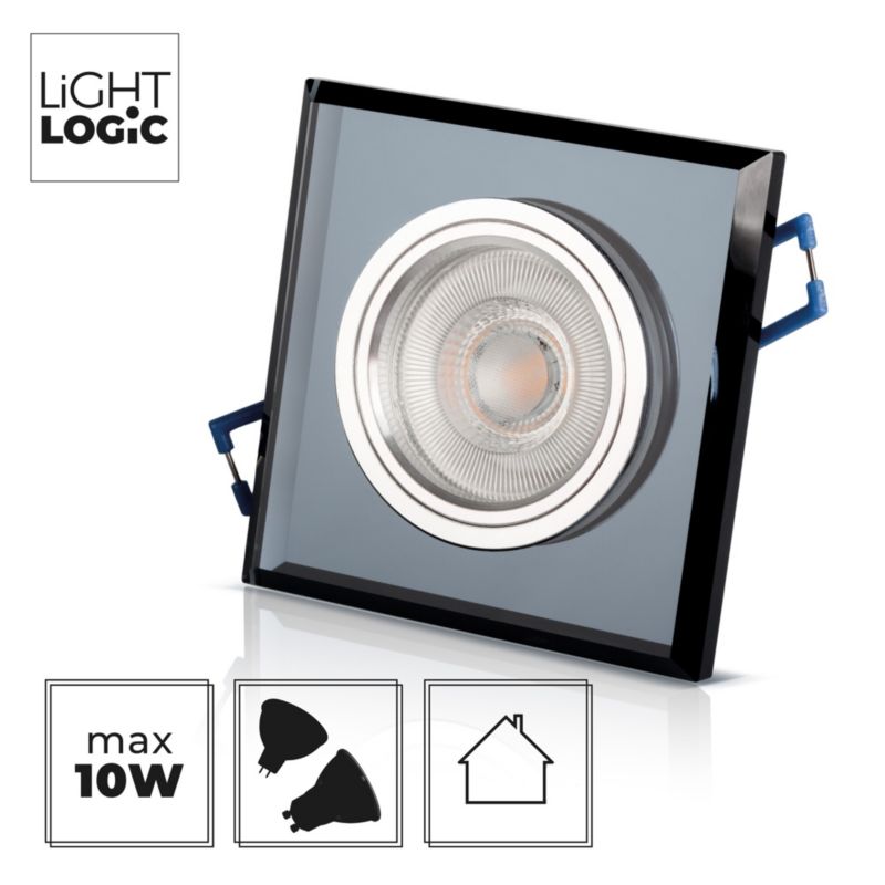 LightLogic LL BILA DSL-B 30560 sort glas loftspot-ring, 1 stk.