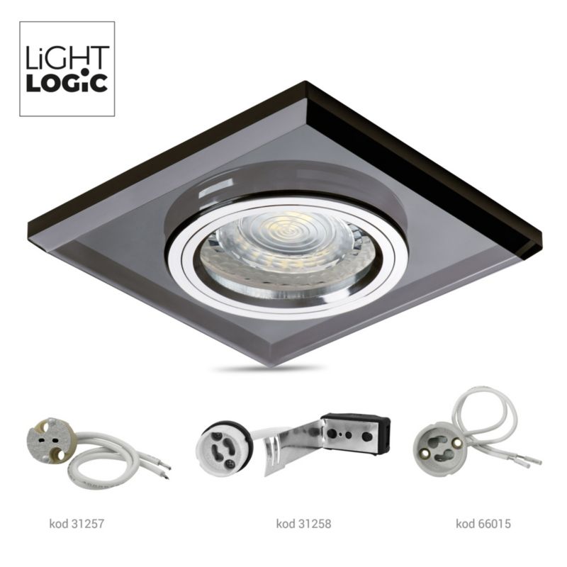 LightLogic LL BILA DSL-B 30560 sort glas loftspot-ring, 1 stk.
