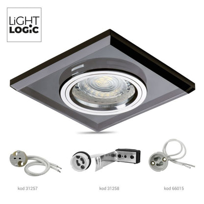 LightLogic LL BILA DSL-B 30560 sort glas loftspot-ring, 1 stk.