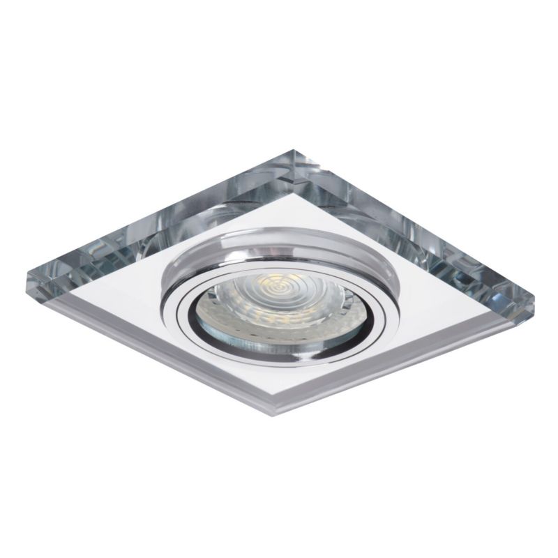 LightLogic LL BILA DSL-SR 30561 sølvfarvet glas spotring til loftmontering, 1 stk.