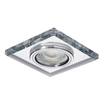 LightLogic LL BILA DSL-SR 30561 sølvfarvet glas spotring til loftmontering, 1 stk.