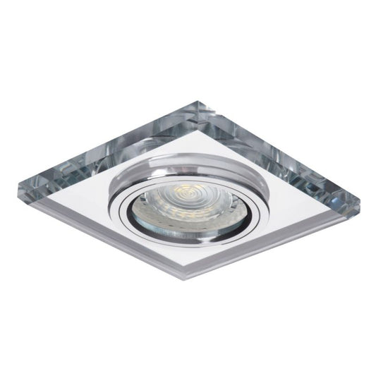 LightLogic LL BILA DSL-SR 30561 sølvfarvet glas spotring til loftmontering, 1 stk.