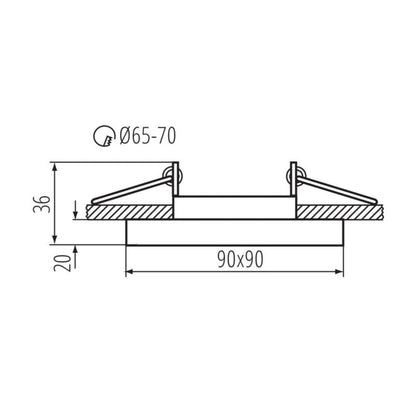LightLogic LL BILA DSL-SR 30561 sølvfarvet glas spotring til loftmontering, 1 stk.