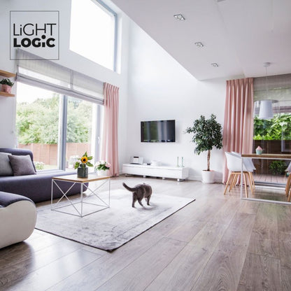 LightLogic LL BILA DSL-SR 30561 sølvfarvet glas spotring til loftmontering, 1 stk.