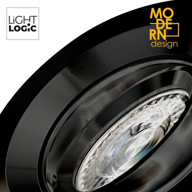 LightLogic LL CILI DTO-B 30540 sort indbygningsspot med halogenpære, 1 stk.