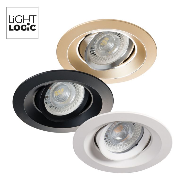 LightLogic LL CILI DTO-B 30540 sort indbygningsspot med halogenpære, 1 stk.