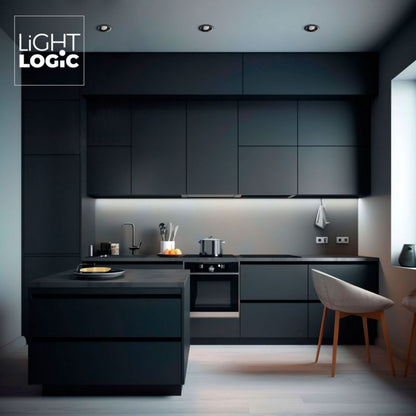 LightLogic LL CILI DTO-B 30540 sort indbygningsspot med halogenpære, 1 stk.