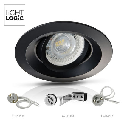 LightLogic LL CILI DTO-B 30540 sort indbygningsspot med halogenpære, 1 stk.