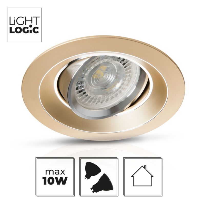LightLogic LL CILI DTO-G 30541 guldfarvet indbygningsspot til loft - 1 stk.