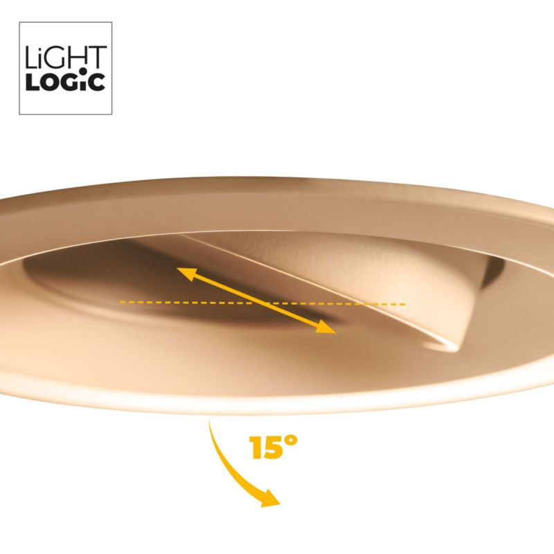 LightLogic LL CILI DTO-G 30541 guldfarvet indbygningsspot til loft - 1 stk.