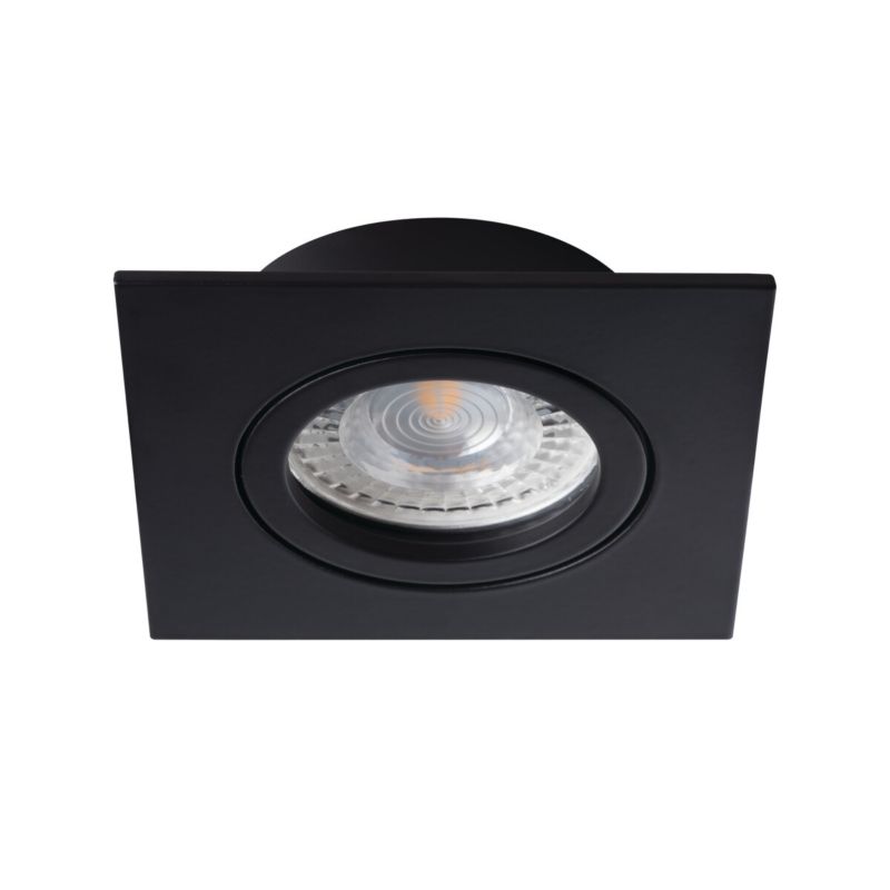 LightLogic LL COSS DTL-B 30543 spotringslampe, loft, justerbar, kvadratisk, mat-sort, 1 stk.
