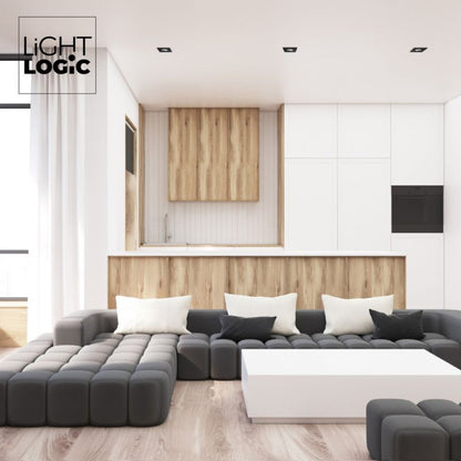 LightLogic LL COSS DTL-B 30543 spotringslampe, loft, justerbar, kvadratisk, mat-sort, 1 stk.