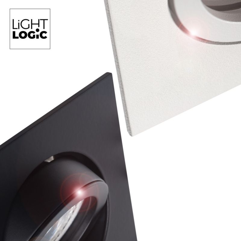 LightLogic LL COSS DTL-W punktloftspot med justerbar firkantet ring, hvid, 1 stk.