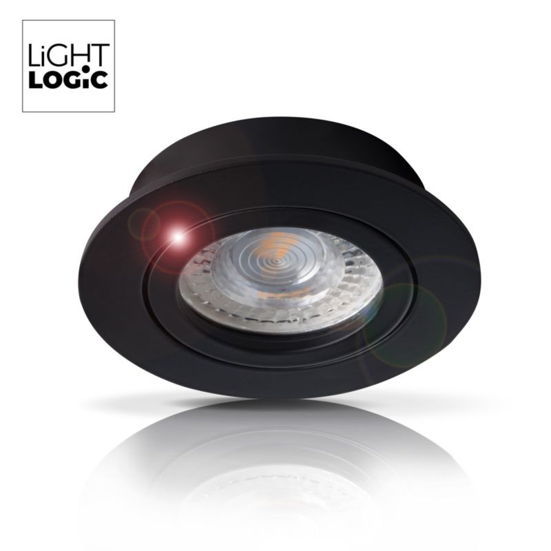 LightLogic LL COSS DTO-B 30545 spotringslampe, rund, sort, 1 stk.