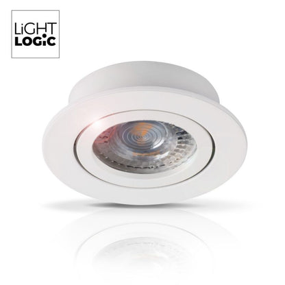 LightLogic LL COSS DTO-W 30546 rund loftspot med justerbar ring, hvid, 1 stk.