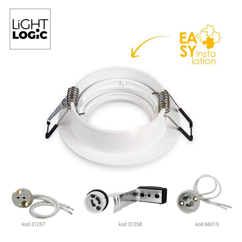 LightLogic LL COSS DTO-W 30546 rund loftspot med justerbar ring, hvid, 1 stk.