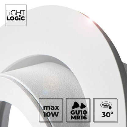 LightLogic LL COSS DTO-W 30546 rund loftspot med justerbar ring, hvid, 1 stk.