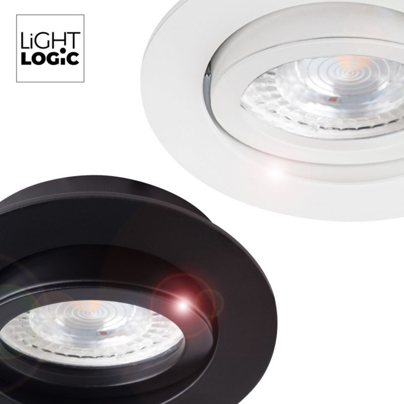 LightLogic LL COSS DTO-W 30546 rund loftspot med justerbar ring, hvid, 1 stk.