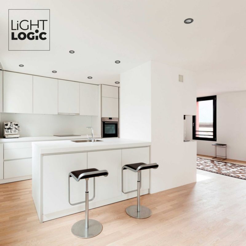 LightLogic LL DUS DSO-B 30535 sort justerbar indbygningsspot med halogenring, 1 stk.