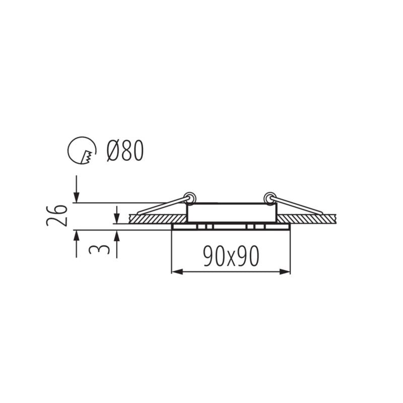 LightLogic LL EGER DTL-B 30564 indbygningsspot ring, kvadratisk, mat-sort, 1 stk.