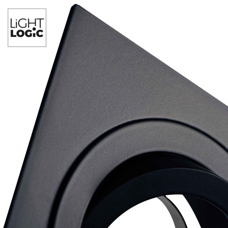 LightLogic LL EGER DTL-B 30564 indbygningsspot ring, kvadratisk, mat-sort, 1 stk.
