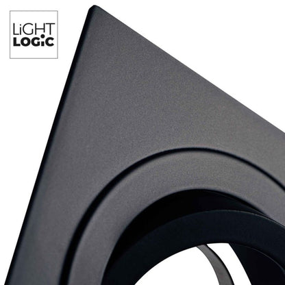 LightLogic LL EGER DTL-B 30564 indbygningsspot ring, kvadratisk, mat-sort, 1 stk.