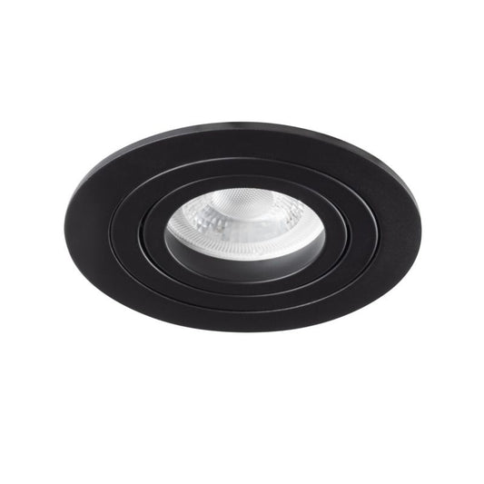 LightLogic LL EGER DTO-B 30566 rund sort indbygningsspot med justering, 1 stk.