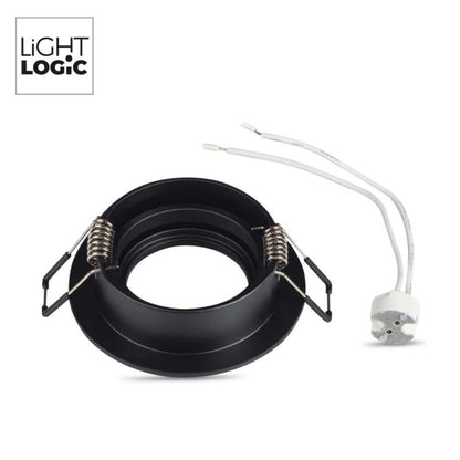 LightLogic LL EGER DTO-B 30566 rund sort indbygningsspot med justering, 1 stk.