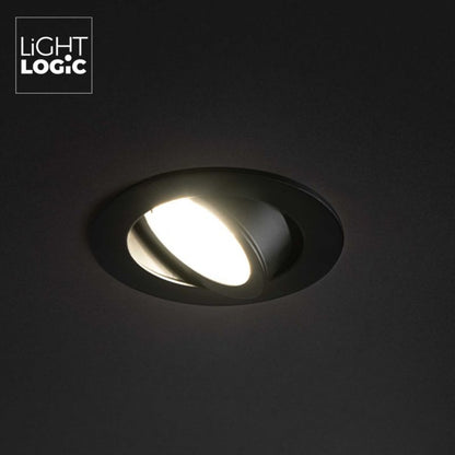 LightLogic LL EGER DTO-B 30566 rund sort indbygningsspot med justering, 1 stk.