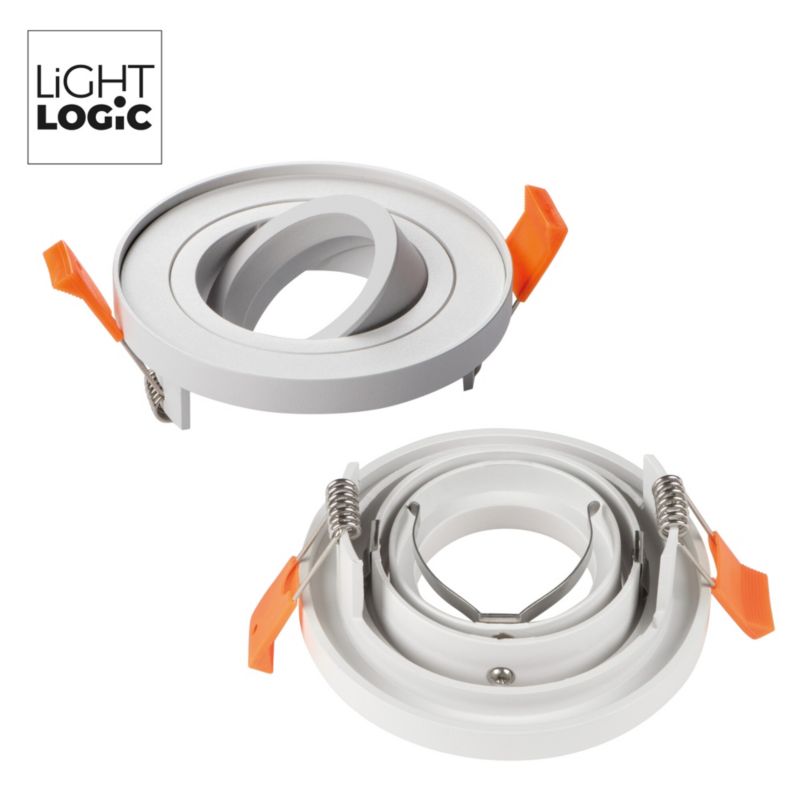 LightLogic MINI BORD SLIM DTO-W 31255 indbygningsspot med hvid ring, 1 stk.