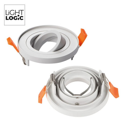 LightLogic MINI BORD SLIM DTO-W 31255 indbygningsspot med hvid ring, 1 stk.