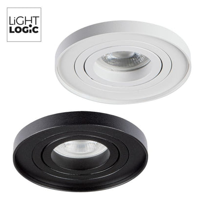 LightLogic MINI BORD SLIM DTO-W 31255 indbygningsspot med hvid ring, 1 stk.