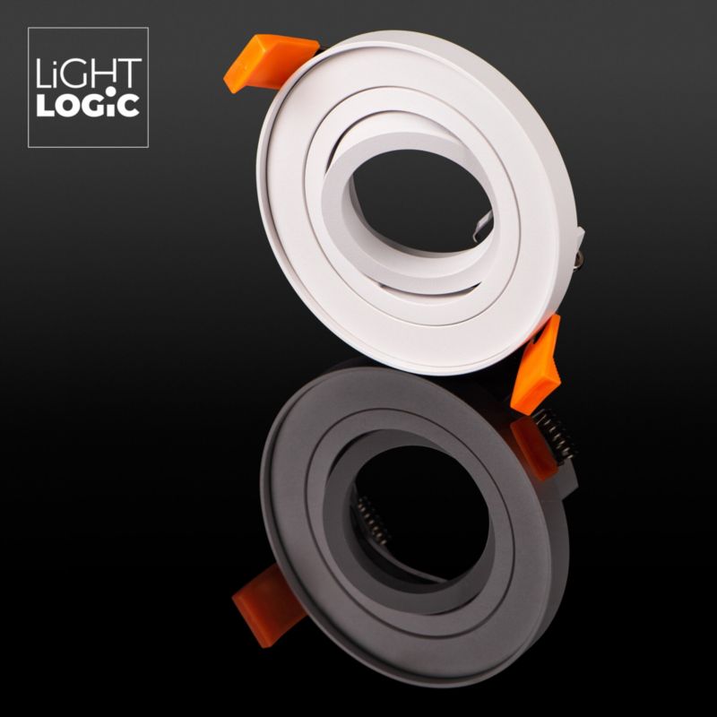 LightLogic MINI BORD SLIM DTO-W 31255 indbygningsspot med hvid ring, 1 stk.
