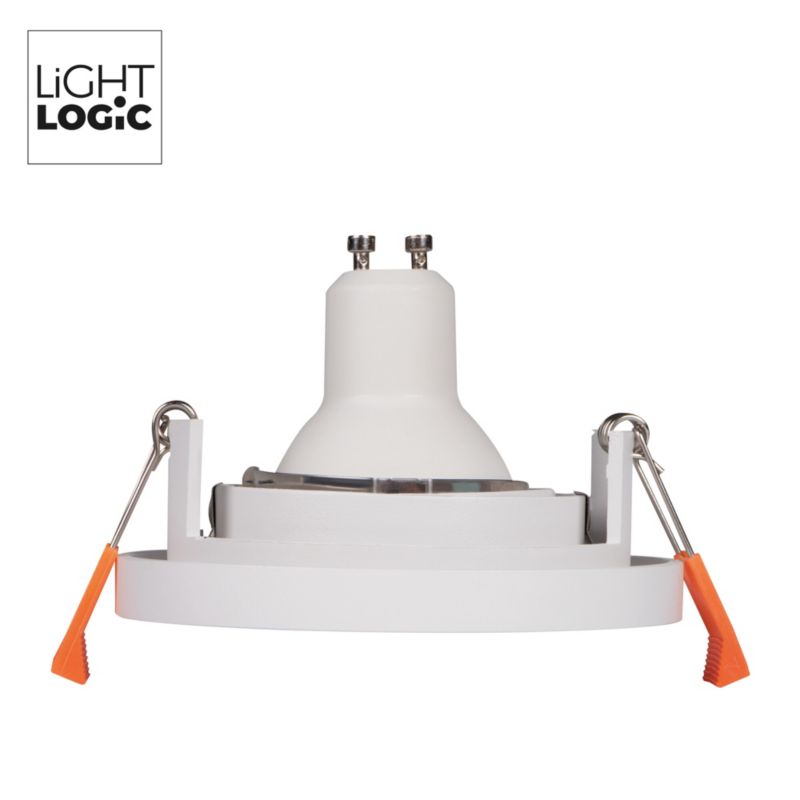 LightLogic MINI BORD SLIM DTO-W 31255 indbygningsspot med hvid ring, 1 stk.