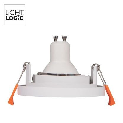 LightLogic MINI BORD SLIM DTO-W 31255 indbygningsspot med hvid ring, 1 stk.