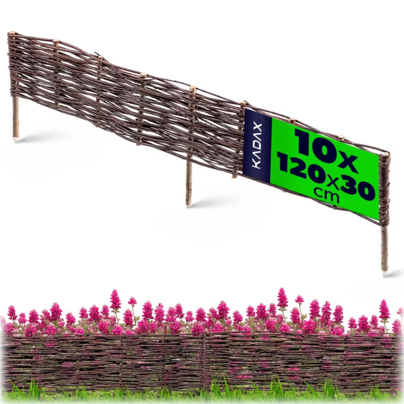 Pilehegn Bedafgrænsning 120x30 cm Brun 10 Stk.