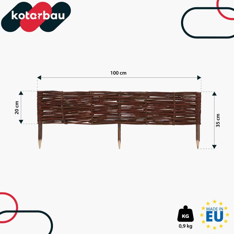 Pilehegn Havekant 100x20 cm Brun 5 stk.