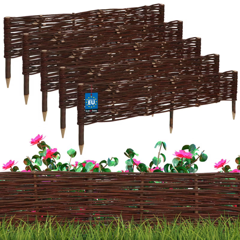 Pilehegn Havekant 100x20 cm Brun 5 stk.