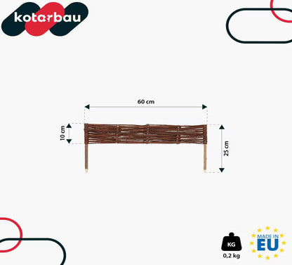 Pilehegn Havekant 60x10 cm Brun