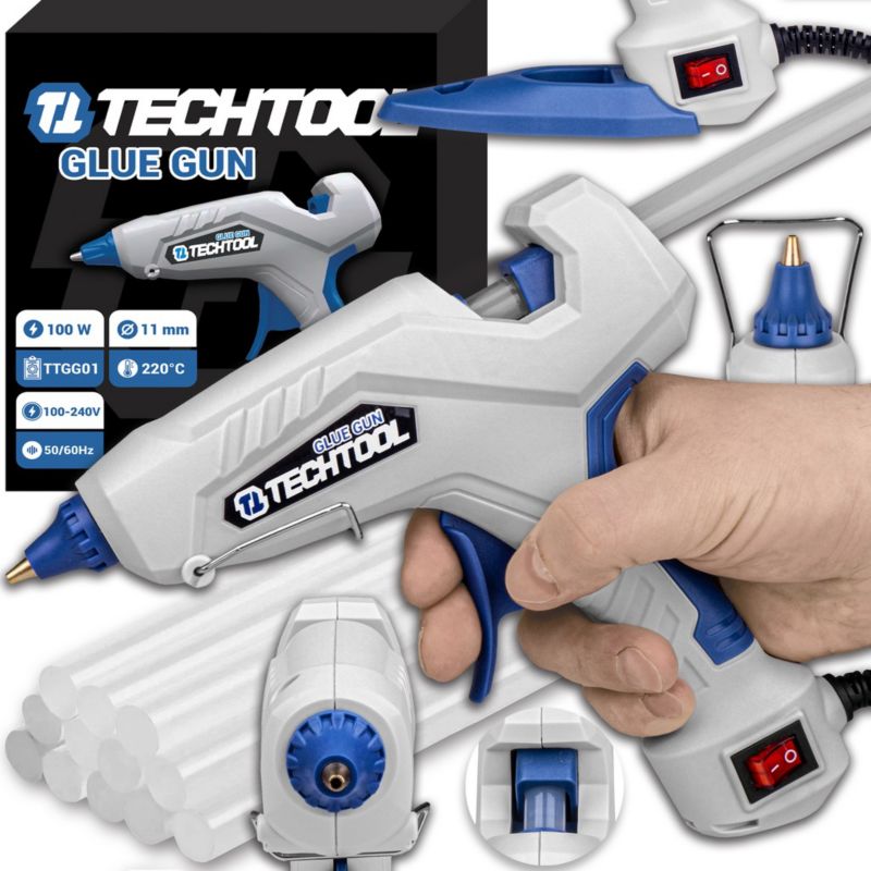 TECHTOOL 100W varm limpistol, 1 sæt