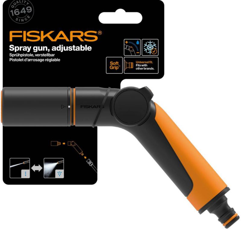 Fiskars Comfort sprøjtepistol i sort og orange
