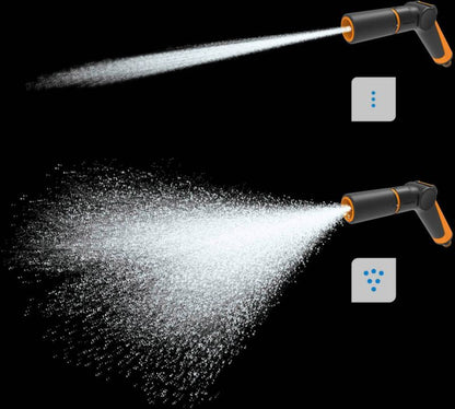 Fiskars Comfort sprøjtepistol i sort og orange