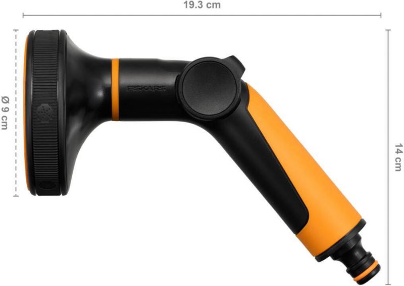 Fiskars Multi Comfort sprøjtepistol i sort og orange