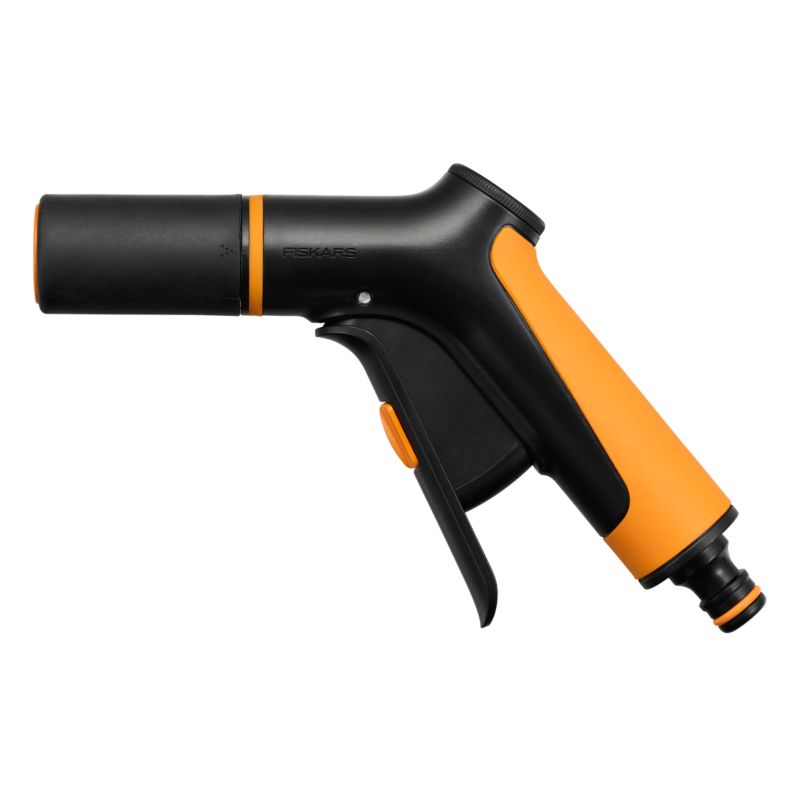 Fiskars Comfort forreste aftrækker sprøjtepistol, justerbar, sort-orange