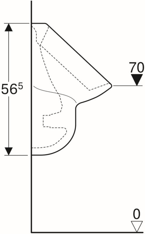 Væghængt Urinal 35x56,5 cm Hvid Keramik Topmonteret Vandtilførsel