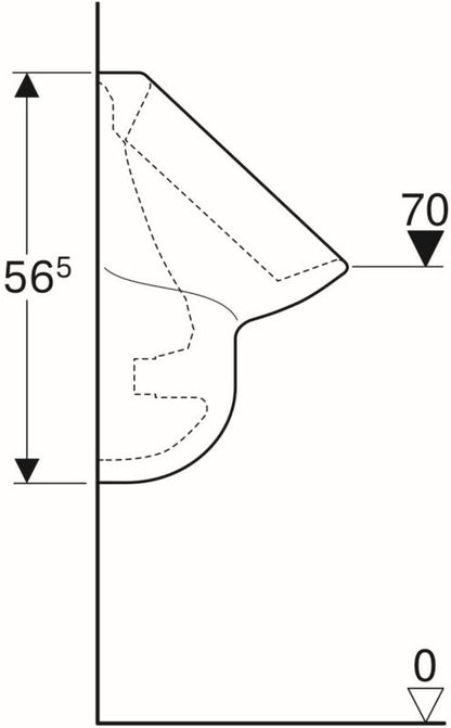 Væghængt Urinal 35x56,5 cm Hvid Keramik Topmonteret Vandtilførsel