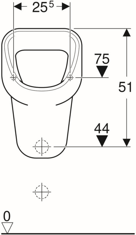 Væghængt Urinal 35x56,5 cm Hvid Keramik Topmonteret Vandtilførsel