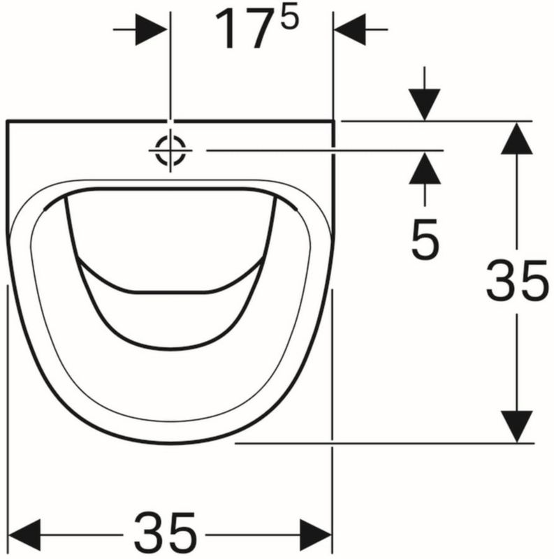 Væghængt Urinal 35x56,5 cm Hvid Keramik Topmonteret Vandtilførsel