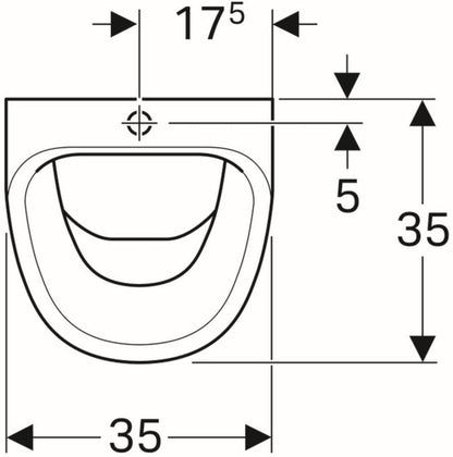 Væghængt Urinal 35x56,5 cm Hvid Keramik Topmonteret Vandtilførsel